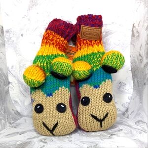 Kyber Rainbow Monkey Mittens, Children, tween with tags